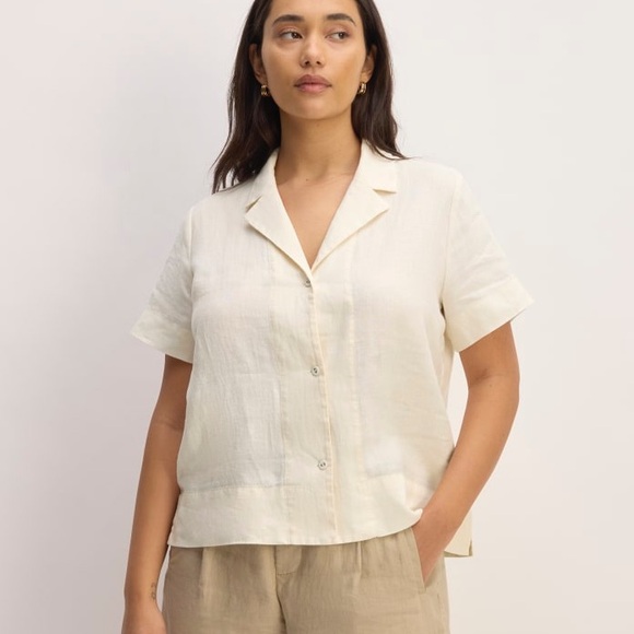 Everlane Tops - Everlane -The Linen Short-Sleeve Notch Shirt